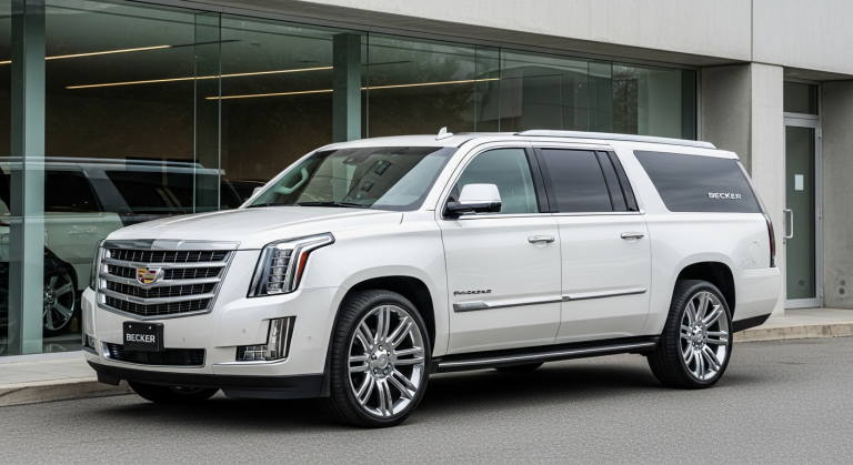 Becker Cadillac Escalade ESV luxury conversion with extended wheelbase and raised roof design