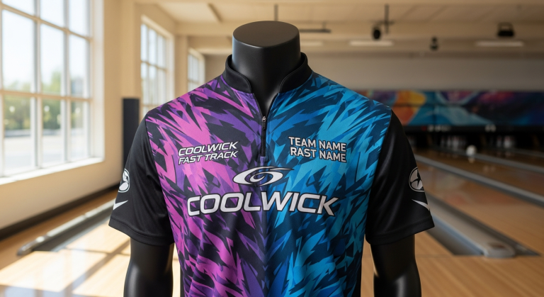 CoolWick Fast Track Custom Bowling Jersey with moisture-wicking fabric technology