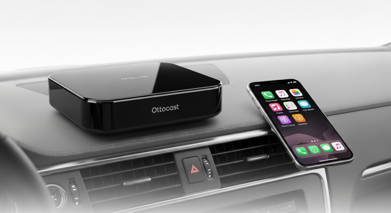 Ottocast P3 AI Box wireless CarPlay Android tablet car infotainment system display