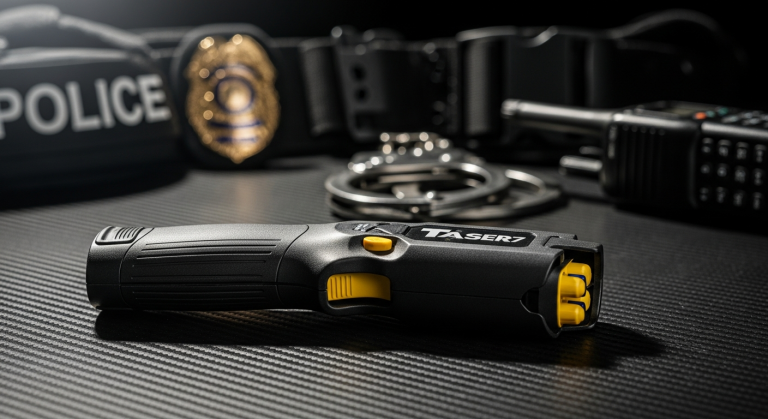 TASER 7 CQ civilian self-defense weapon with laser targeting system displayed